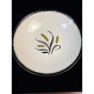Vintage Mar-crest Royal Wheat‎ Hand Painted Ceramic Serving Bowl 22K 9.25" USA
